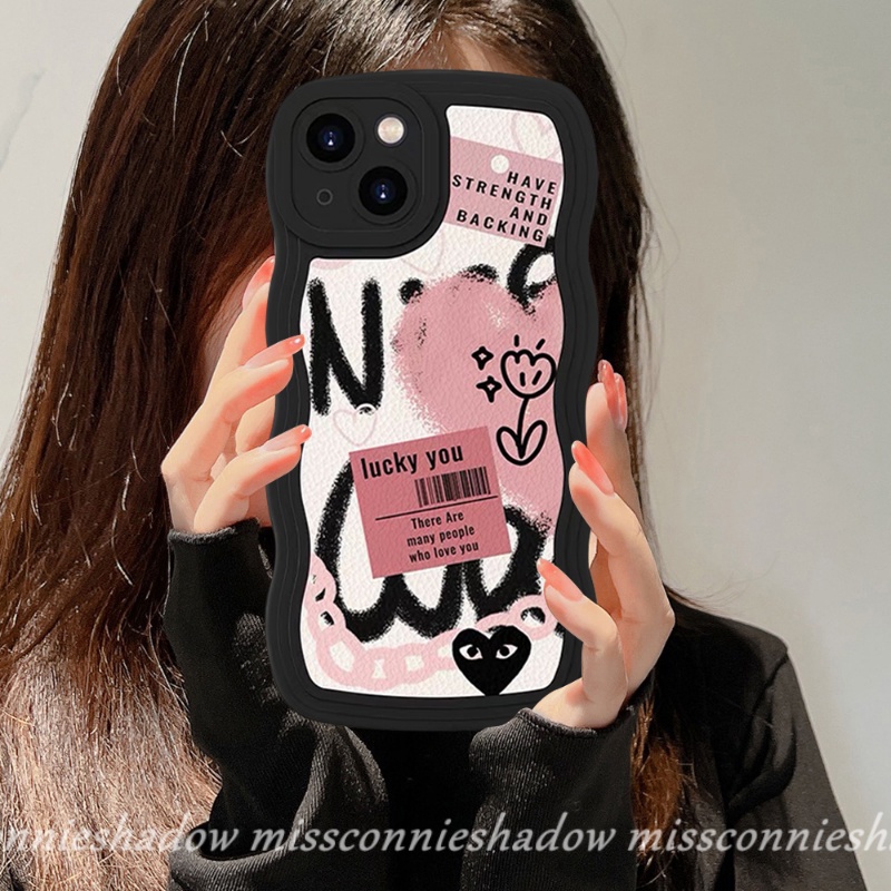 Redmi 9 10 A1 A1+ 9T 9A 10C 10A 9C NFC 11T Trendy Brand Comme des Garcons Case Redmi Note 11 Pro+ 10 Pro Max Plus 9 8 10s 11s Cute Graffiti Love Heart Flower Soft Wave Frame Cover