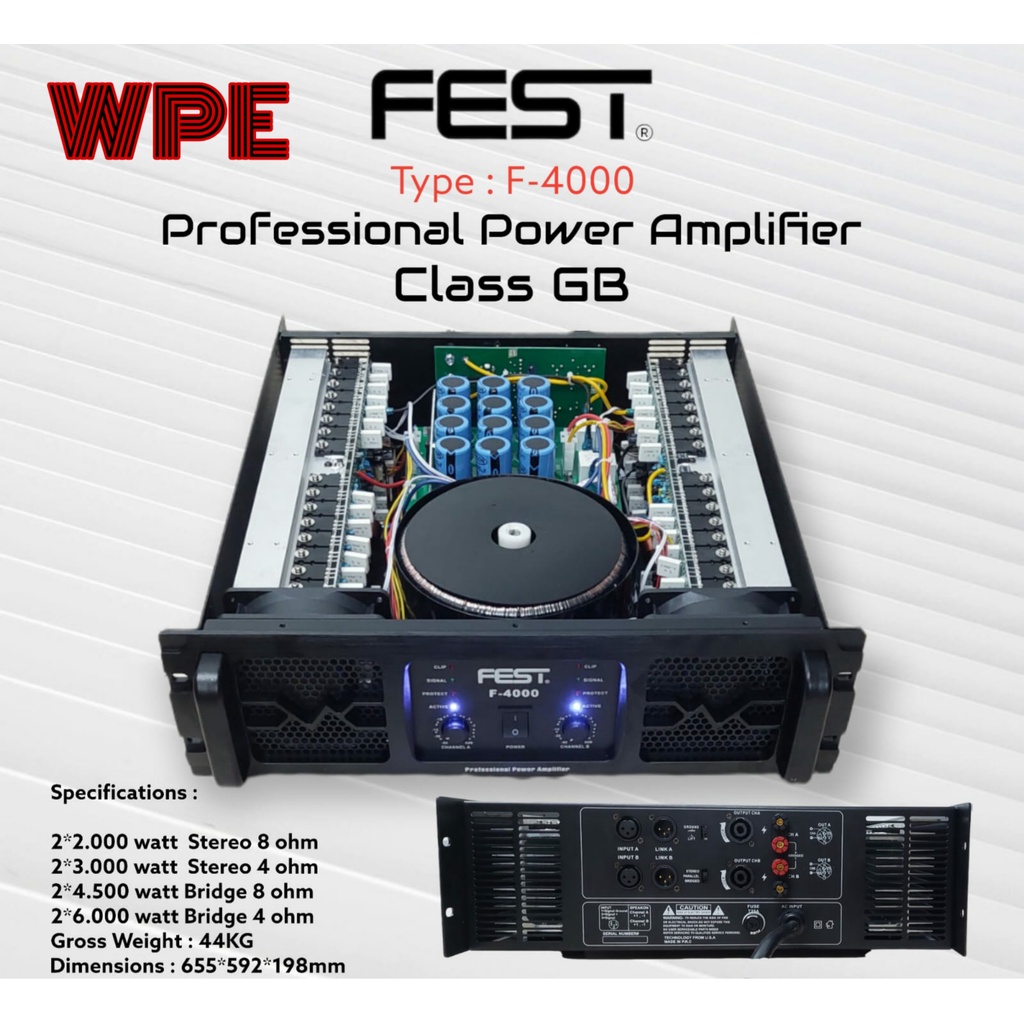 power amplifier fest f4000 fest f 4000 original 2000watt peak