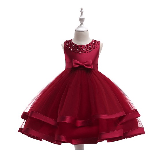 DRESS PESTA ANAK PEREMPUAN IMPORT / baju pesta anak tutu satin L5017 gaun bordIr IMPORT HIGH QUALITY