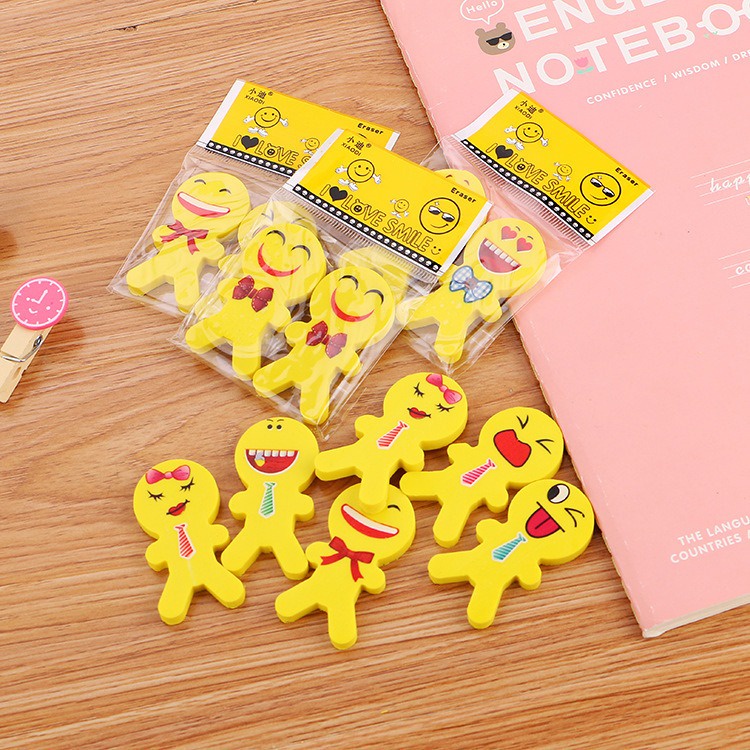 Penghapus Penhapus Pensil Pencil Emoji Smile Stationary Stationery Alat Tulis Sekolah OSM ST0015