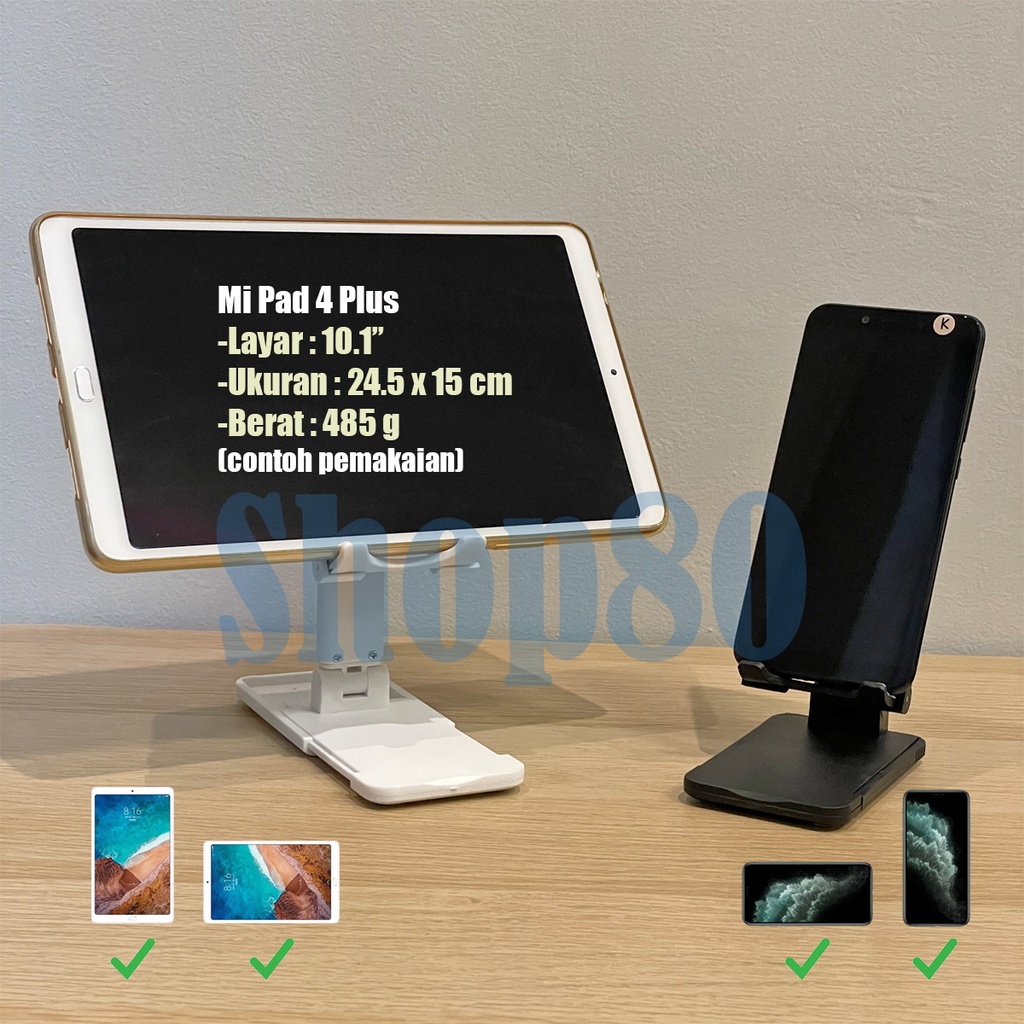 Stand HP Tablet Desktop Desk Phone Tab Holder Besar Universal Dock Docking Dudukan Utk Zoom