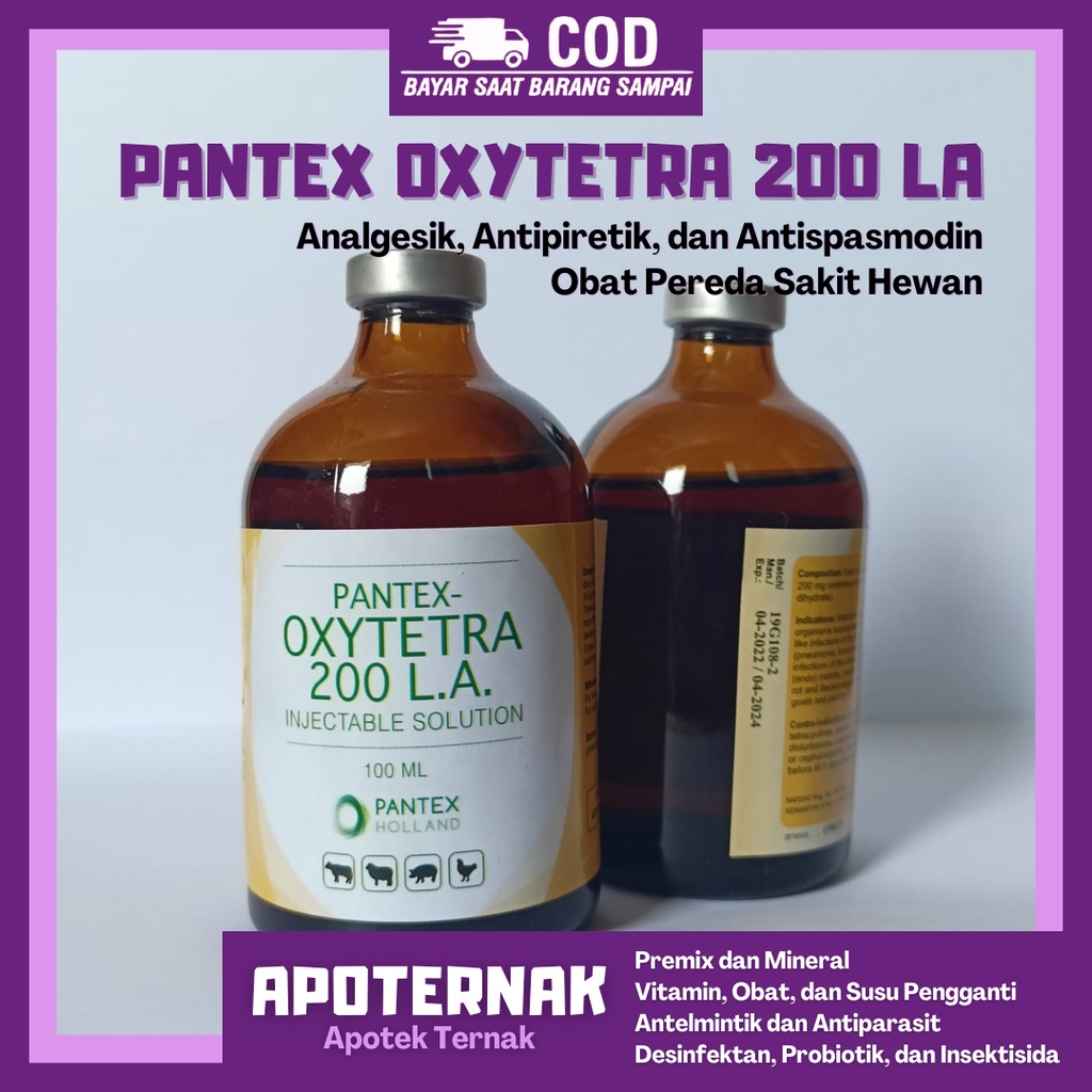 PANTEX OXYTETRA 200 LA | Obat Antibiotik Pencernaan &amp; Pernafasan Ternak | Setara Limoxin 200 LA | Pantex Holland