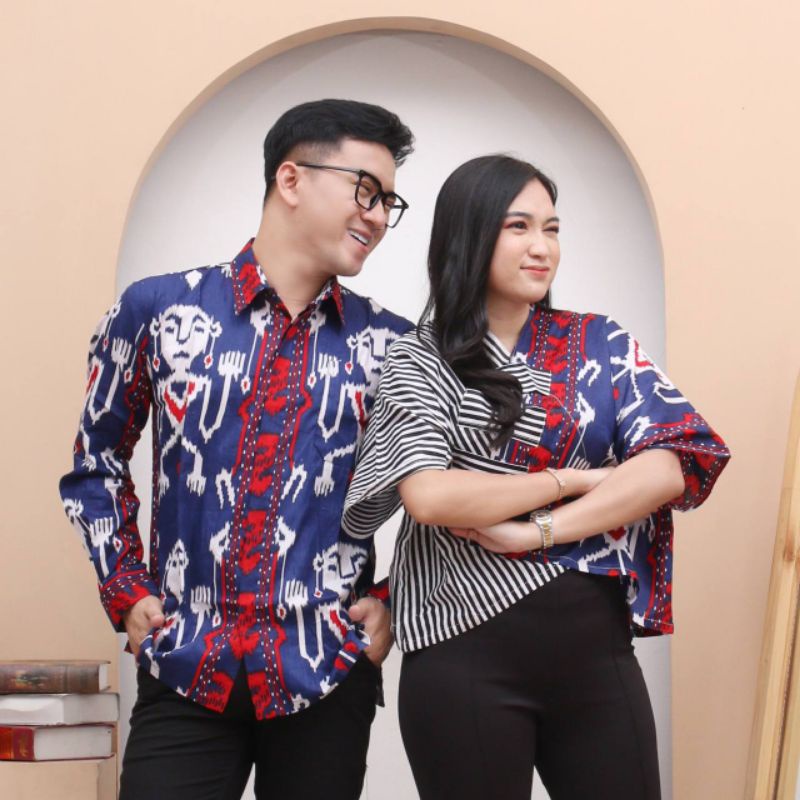 COUPLE BLUS KIMONO  VEST BATIK