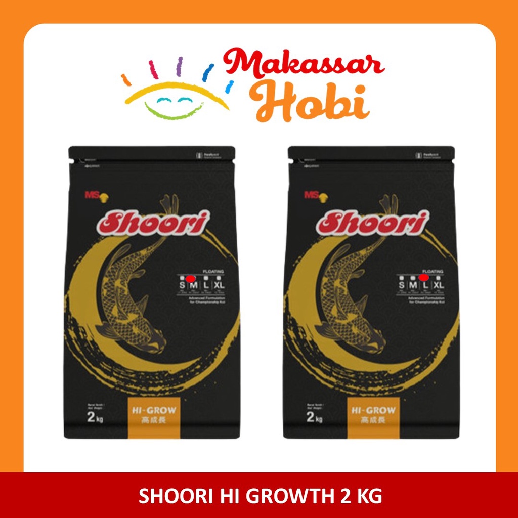 Shoori Hi Growth Size M L 2kg 2 kg Pakan Makanan Pelet Pellet Ikan Koi