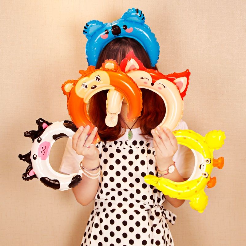 Balon Bando Karakter Hewan Balon Foil Kartun Animal Headband Balon Ulang Tahun