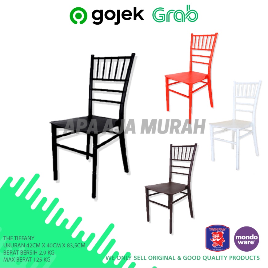 KURSI PLASTIK TIFFANI / KURSI  MAKAN PLASTIK / KURSI PESTA PLASTIK TIFFANI / KURSI SUSUN CANTIK DAN 