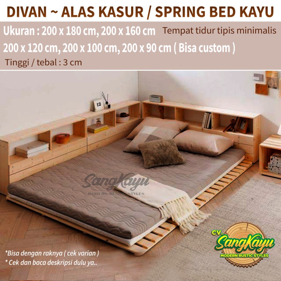 Jual Tempat Tidur Kayu Dipan Divan Ranjang Alas Matras Kasur Spring Bed