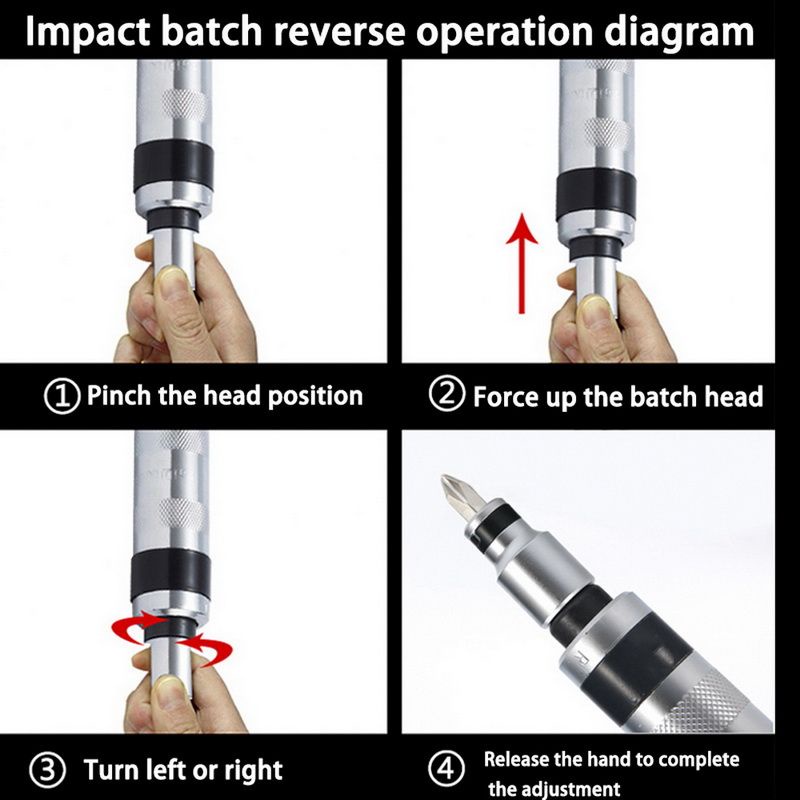 13pcs Set Obeng Ketok Set Obeng Getok Putar Set Impact Screwdriver Set Obeng Getok Set