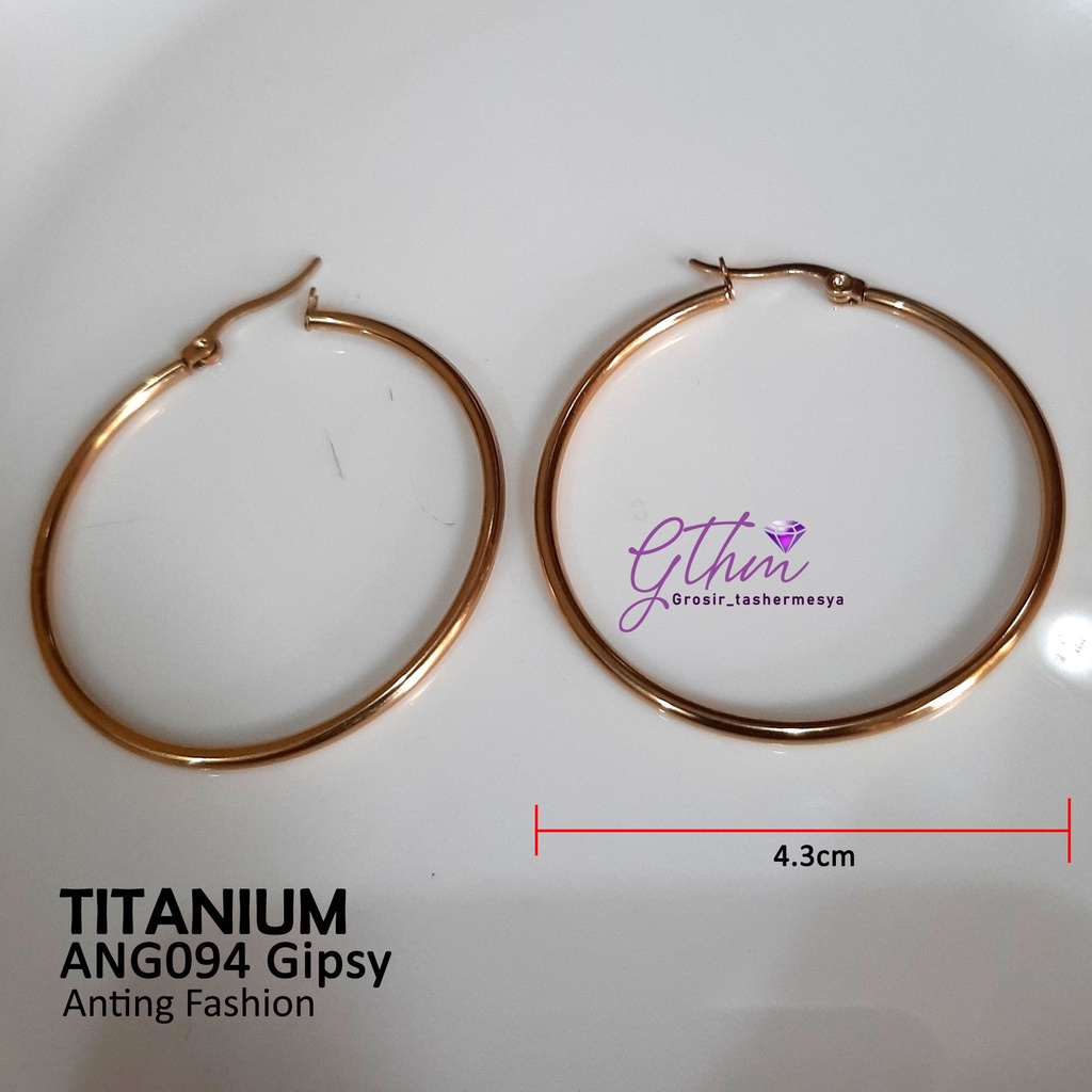 Anting Gipsy Titanium Besar  Anti Karat Perhiasan Fashion Import Premium Ang094