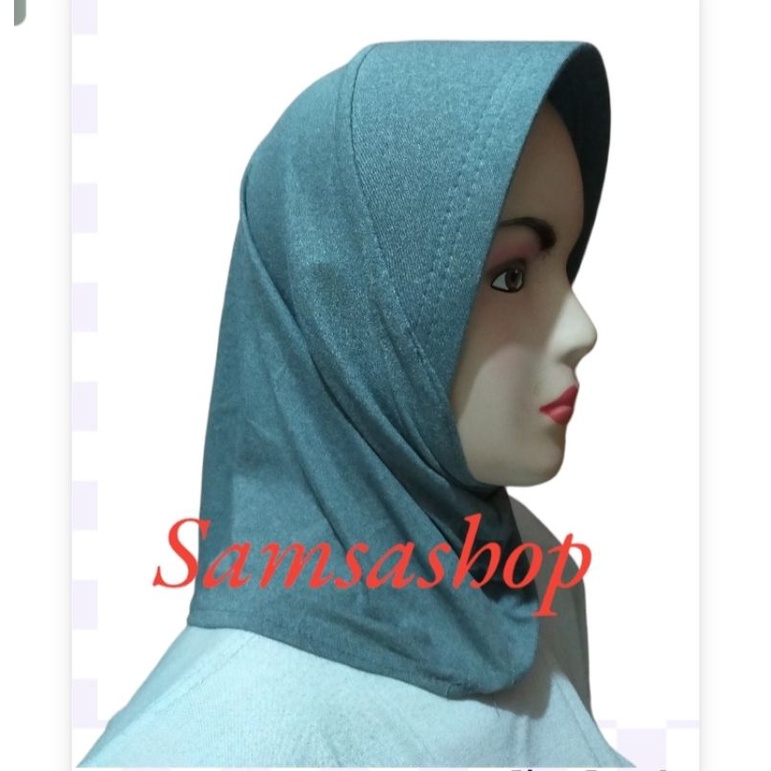 Inner Bergo/Bergo pendek/Hijab Instan abu  muda gerimis