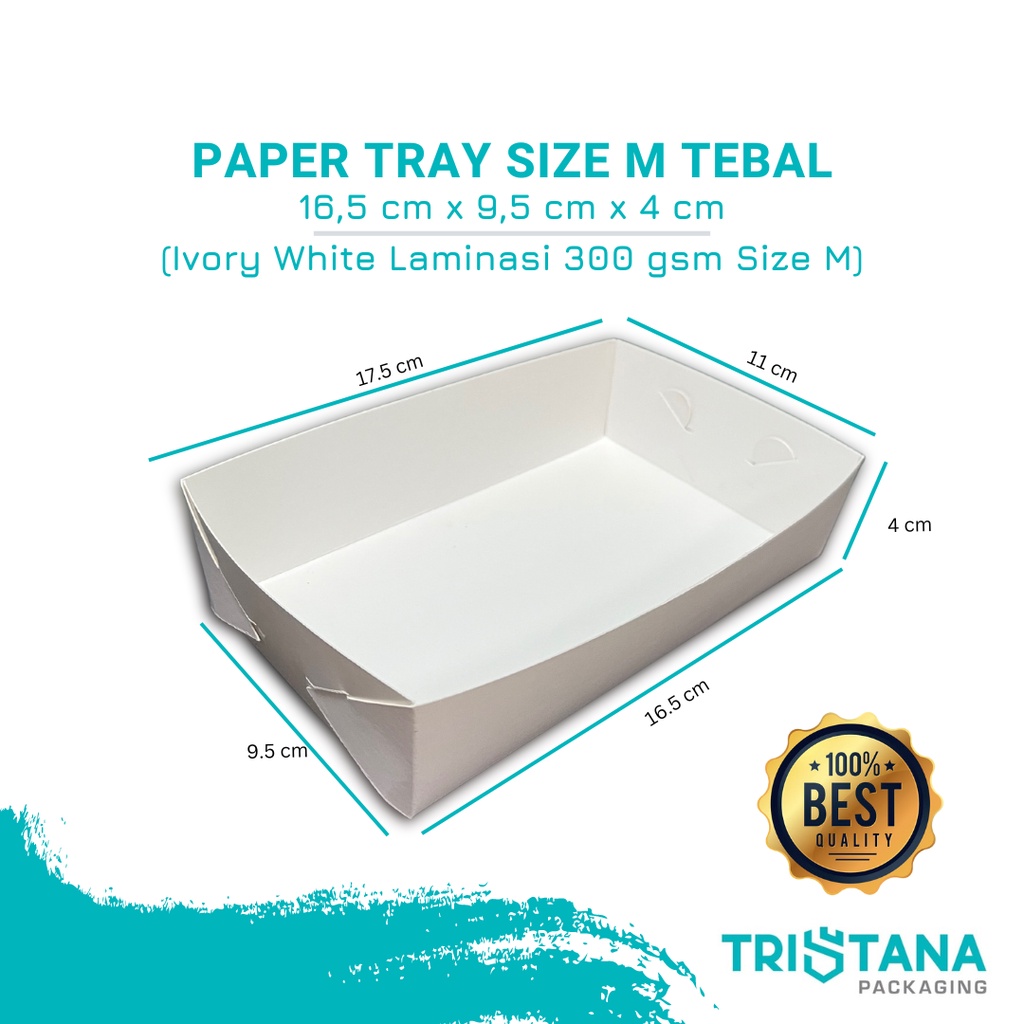 Jual Paper Tray Dine In Size M Ivory Putih 300 gsm Piring Nampan Kertas