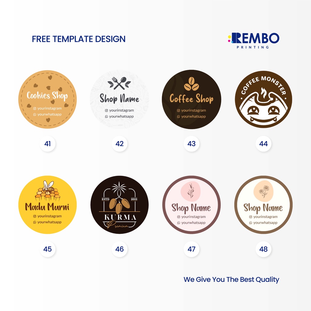 CETAK STIKER CROMO / LABEL BULAT LABEL NAMA LABEL MAKANAN TOPLES KEMASAN BOTOL MINUMAN CUSTOM KROMO