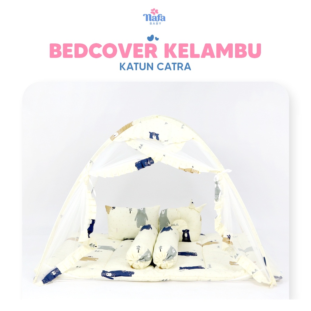 Bedcover Set Include Kelambu Tenda New Born Katun Catra By Nafa Baby