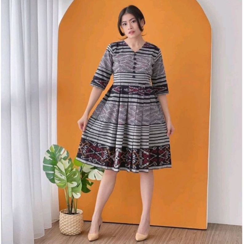 DRESS TENUN ETNIC TENUN JEPARA