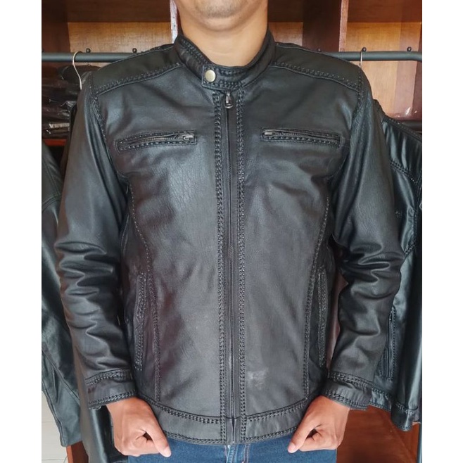 Jaket Kulit Asli Pria Model Sulam Jaket Kulit Asli Garut Jaket Kulit Asli Anti Air Anti Api