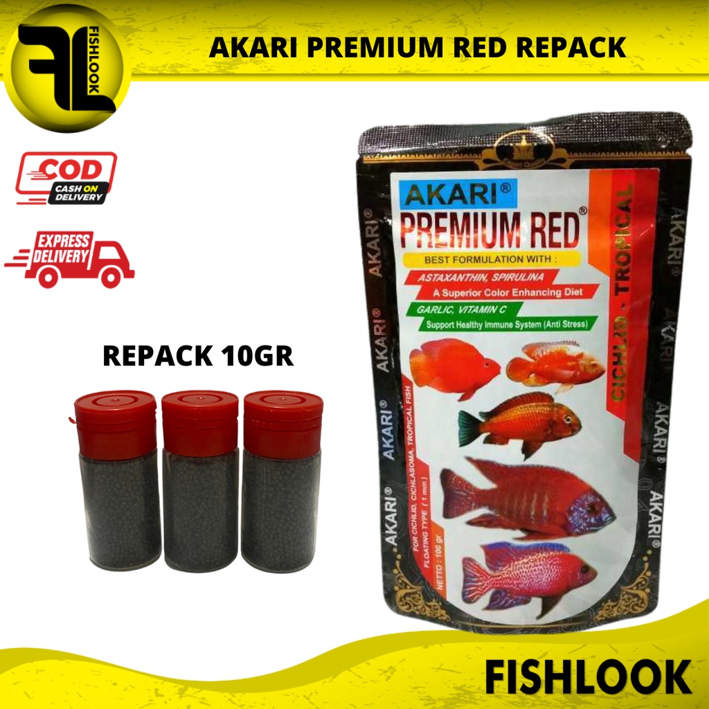 Pelet Akari Premium Blue Red Yellow Maxi Chichlid Repack 10gr