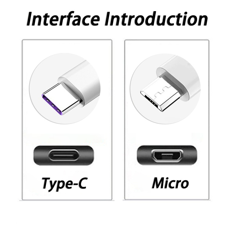 Kabel Data / Charger Micro USB Tipe-C 65W 5A 3A Fast Charging Untuk Handphone