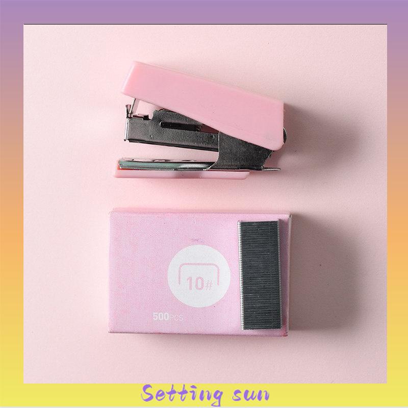 stapler staple cute set Stapler Mini Set Staples Perlengkapan Kantor  Mengikat Logam Kreatif TN