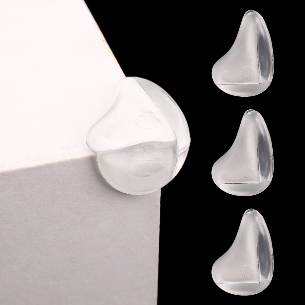 4pcs / Set Pelindung Sudut Meja Bentuk Hati Bahan PVC Silikon Transparan Elastis Tahan Lama Anti Tabrakan Untuk Keamanan Anak