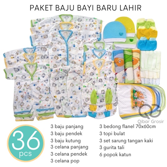 Paket Baju Bayi Baru Lahir HEMAT 36 PCS Perlengkapan Kado Lahiran Ekonomis Set Baju Bayi Newborn