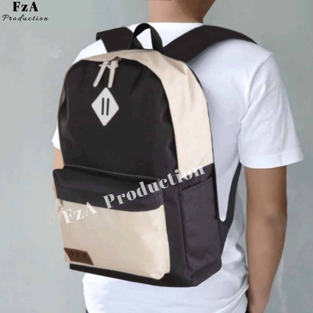 Tas Ransel  Punggung Distro Casual Pria Wanita / Tas Ransel Laptop Original FzA FREE Waist Bag