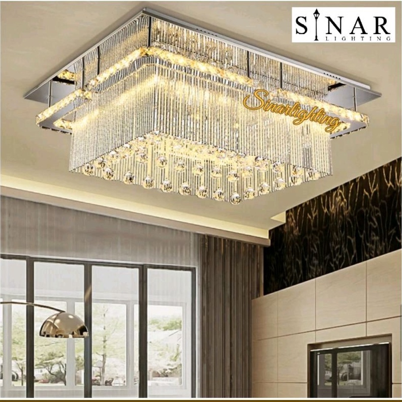 Lampu plafon persegi panjang kristal LED 06121