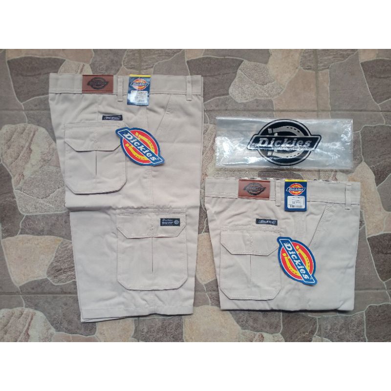 Celana Cargo Pendek Pria Cream Dickies Premium