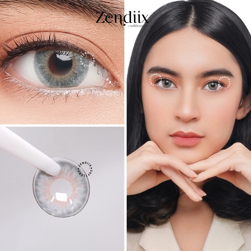 Softlens SYMPHONY Warna GREY 14mm Normal Beda Minus