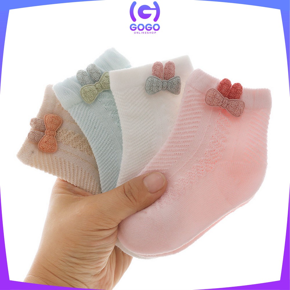 GOGO-P214 Kaos Kaki Anak Balita Gemoy Motif Kelinci Kaus Kaki Baby Unisex Anti Slip Bahan Katun Elastis Baby Socks