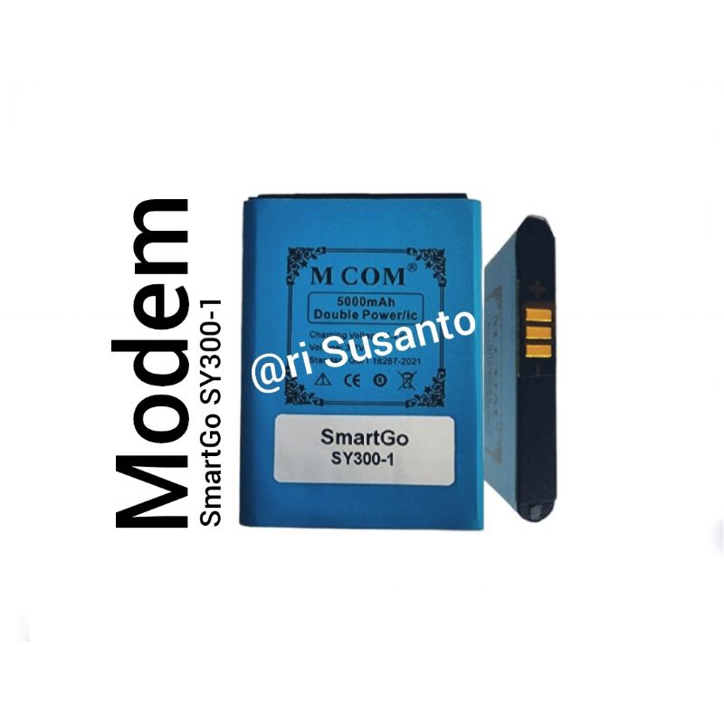 Baterai MCOM for Modem SmartGo Pokefi Roaming Pocket Wifi Wireless Hotspot SY300-1 Double Power 5000
