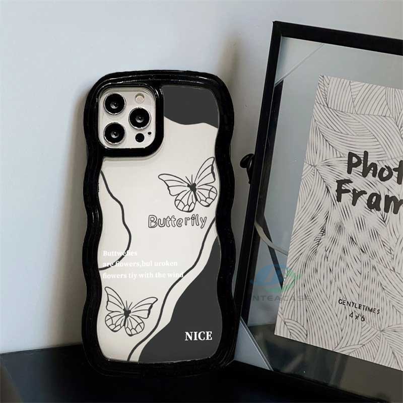 Casing TPU iPhone 14 14 Pro MAX 11 Pro 11 Pro MAX 12 12 Pro 12 Pro MAX iPhone 13 Pro MAX X XR XS MAX 6 6S 7 8 Plus Motif Butterfly Edge