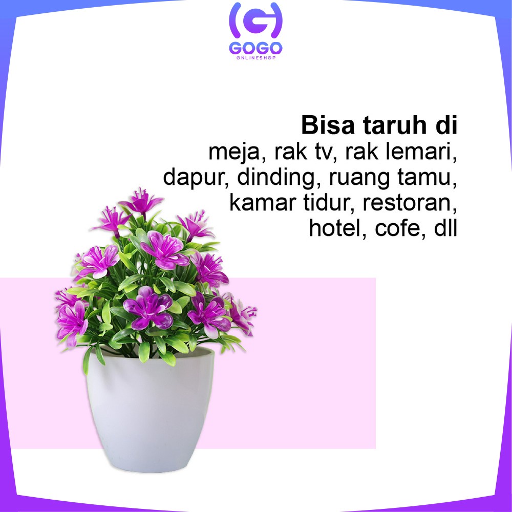 GOGO-C600 C605 Bunga Artificial Dekorasi Rumah Hiasan Pajangan / Bunga Hias Plastik Dekorasi Meja / Tanaman Hias Artificial Flower