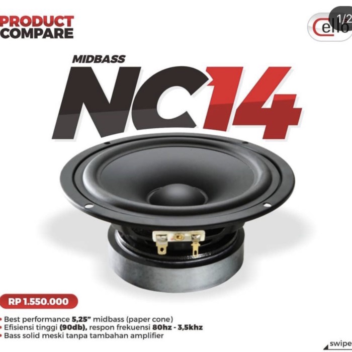 Midbass 5 inch cello NC14 hi end denmark