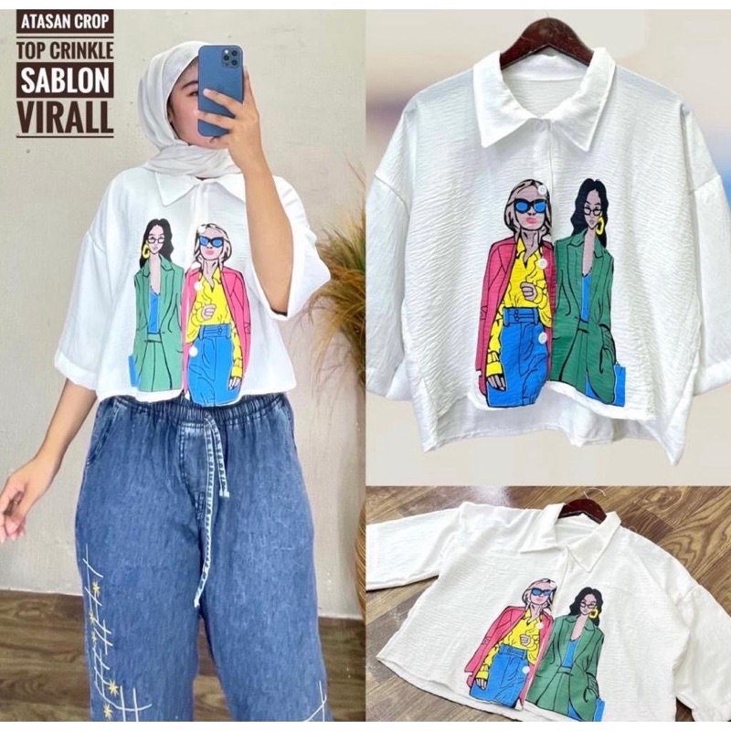 ORIZA CROP BLOUSE CRINGKEL SABLON VIRAL
