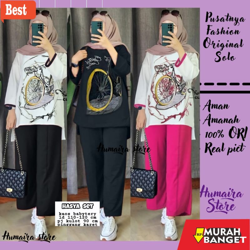 baju setelan wanita kekinian 2022 (( READY STOK )) PARIS HASYA SET 1 2 ORI BY W&W CLOTHING // BAJU S