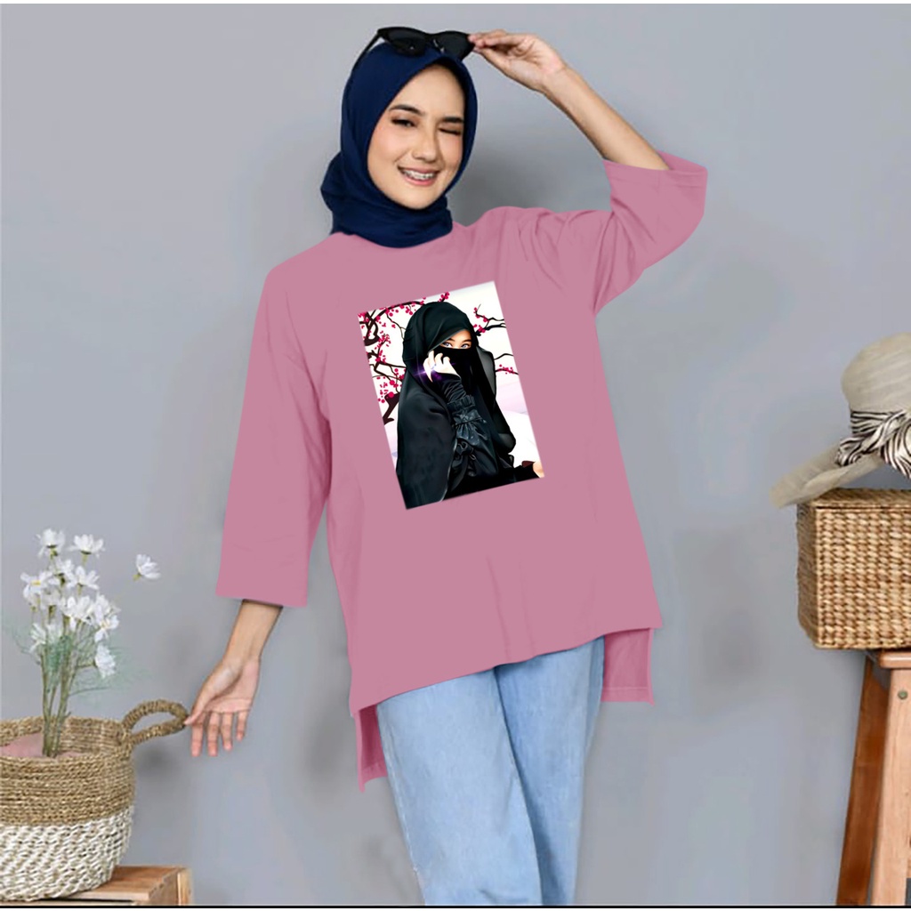 NEW TUNIK OVERSIZE HIJAB SAKURA-BAJU TUNIK XXL MODEL WANITA MASA KINI-TUNIK WANITA KEREN KEKINIAN DAN TERLARIS