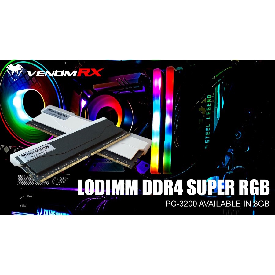 RAM VenomRX Super RGB DDR4 3200Mhz - 8GB VenomRX PC25600 - Original