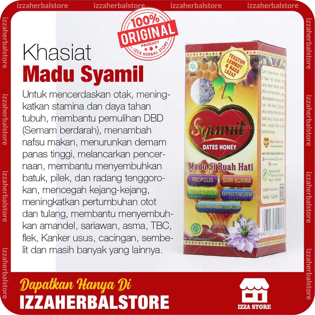 Madu Anak SYAMIL Dates Honey Penambah Nafsu Makan Dan Daya Tahan Tubuh Original BPOM