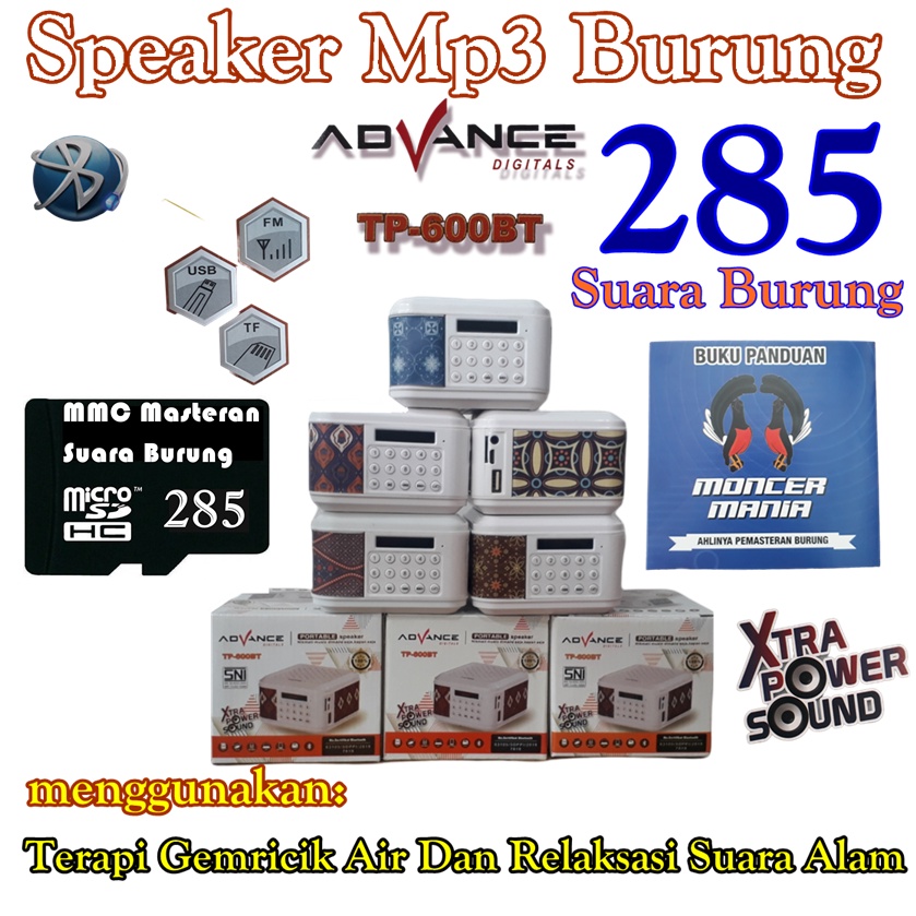 Speaker Burung Speaker Advance Tp600bt Speaker Masteran Burung 285 Isian Suara  Moncer Mania