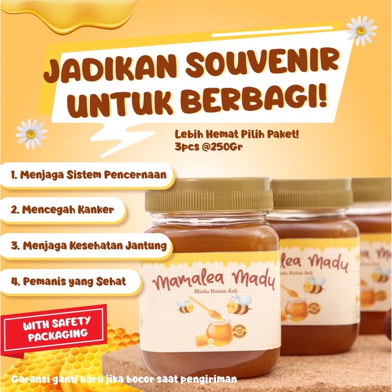 

PAKET HEMAT 3PCS 250 GR MADU MURNI ASLI NATURAL RAW HONEY MADU HUTAN 100% MADU ALAMI ODENG JABAR PURE HONEY