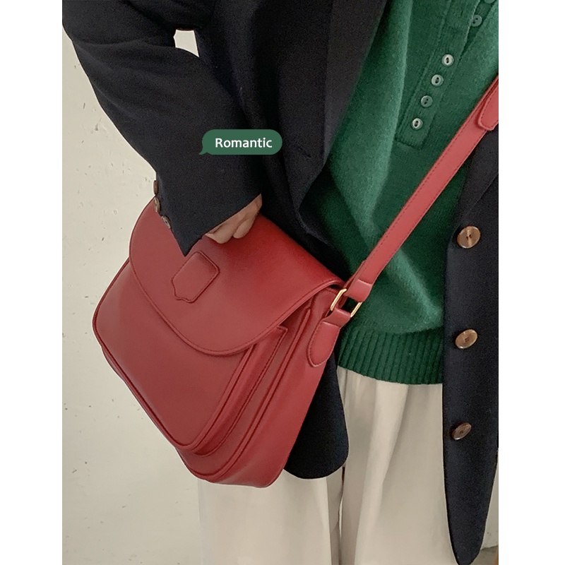 Suhao musim gugur dan musim dingin tas berkapasitas besar wanita 2021 baru trendi fashion retro tas niche all-match ins messenger bag