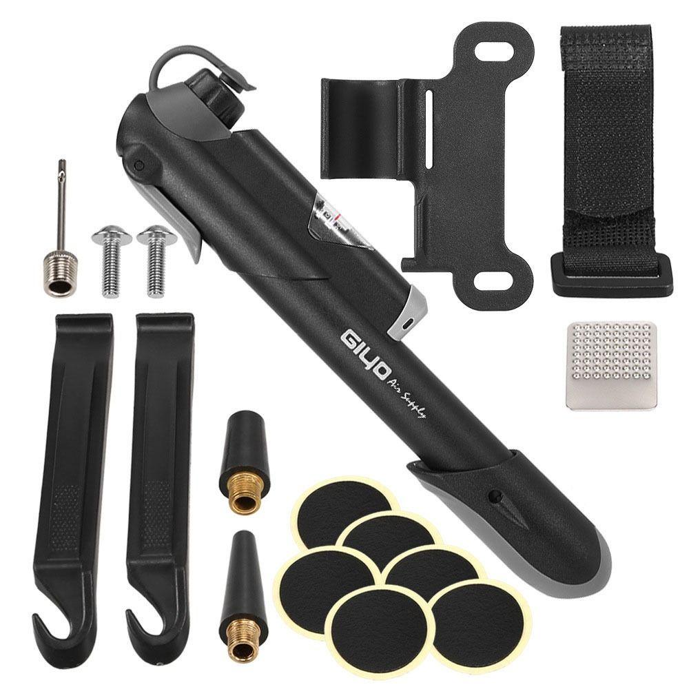 Lanfy Pompa Sepeda Multi Fungsi Sepeda Gunung 120PSI Schrader Presta Valve Aksesoris Sepeda Dengan Built-in Pressure Gauge Tire Inflator