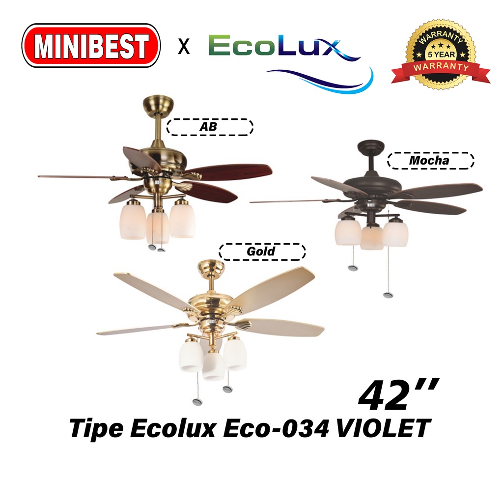 MB Kipas Angin Lampu gantung ecolux Eco-034 VIOLET