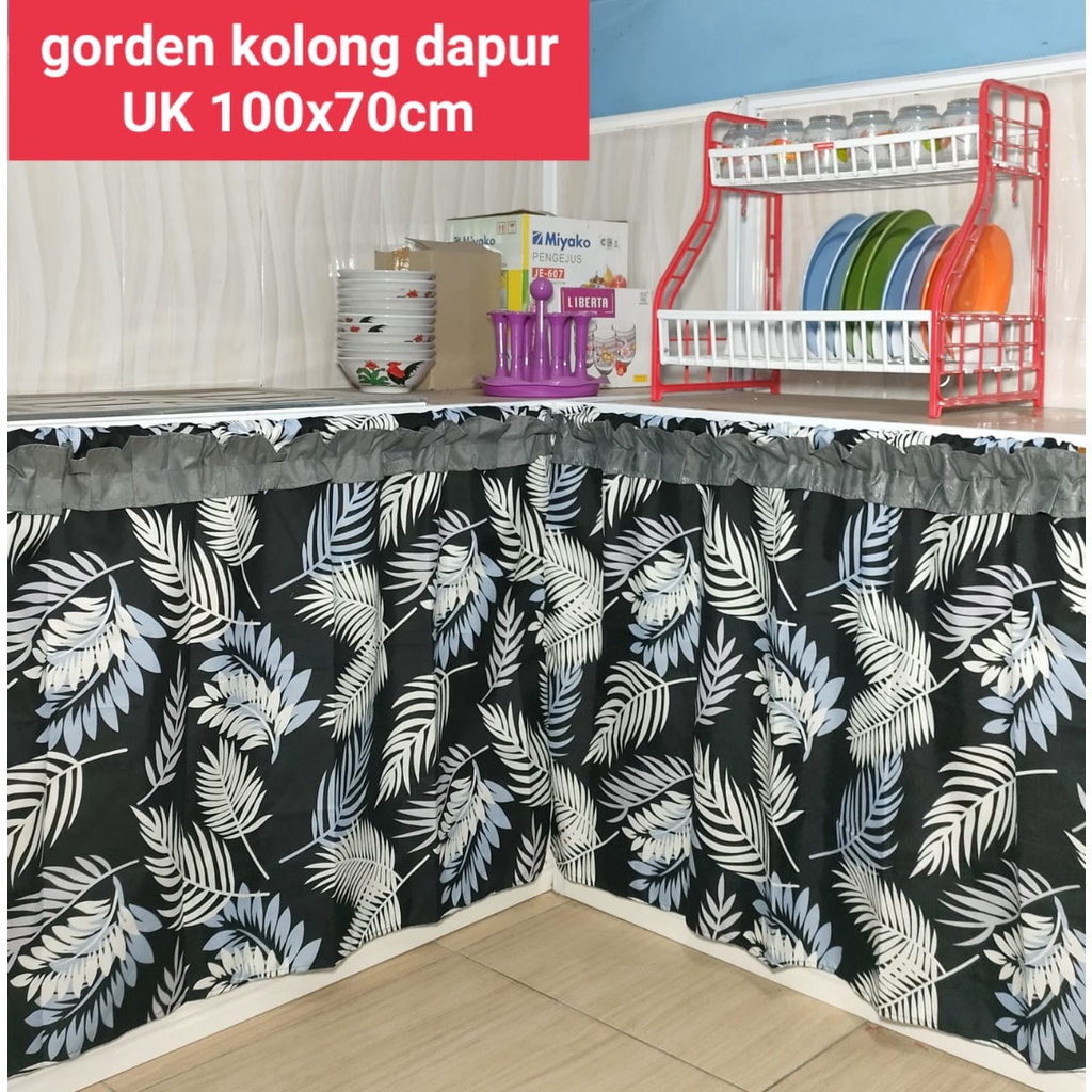 gorden kolong dapur tutup kolong dapur hiasan dapur cantik