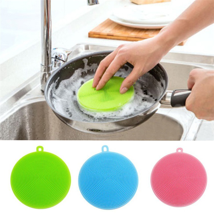 Murah Lebay SCP01 Spons Cuci Piring Silikon Sponge Cuci Piring Serbaguna Spons Anti Bakteri Silicone