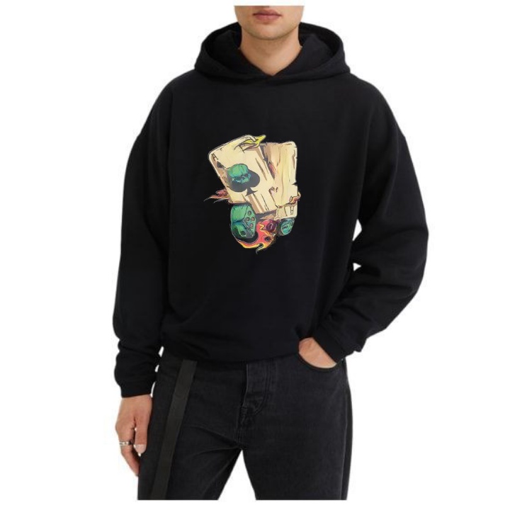 KARTU HOODIE Sweater Pria Oversize Basic Outfit Jacket Keren Gaya Santai