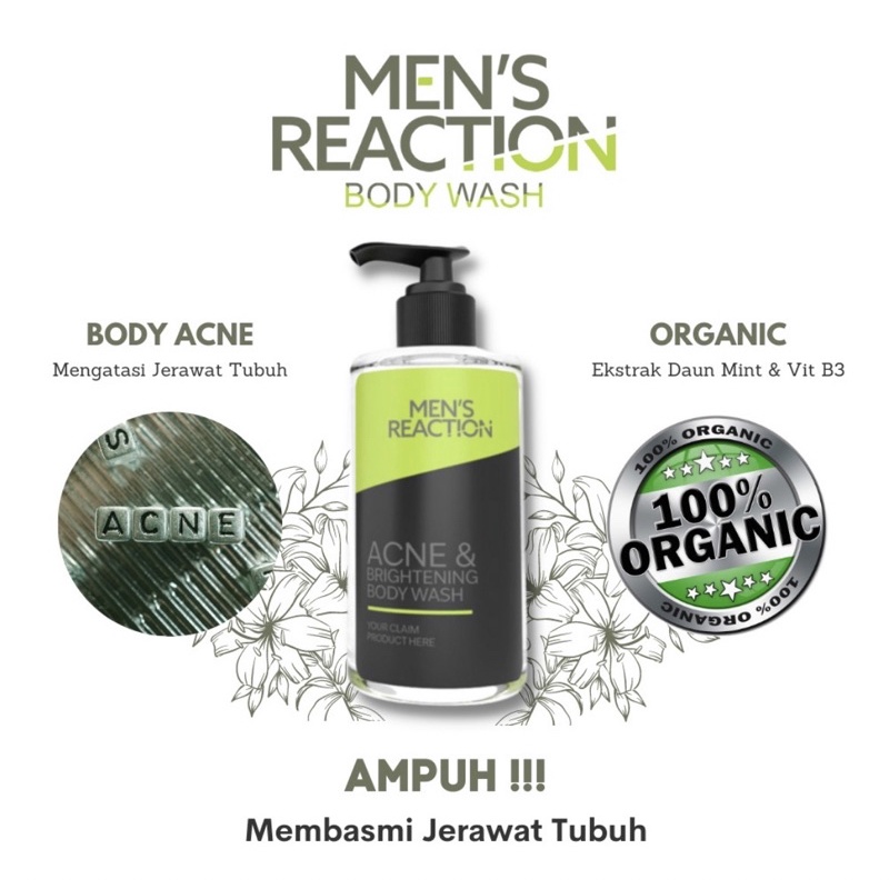 Jual MEN'S REACTION BODY WASH ACNE & BRIGHTENING BPOM Shopee Indonesia