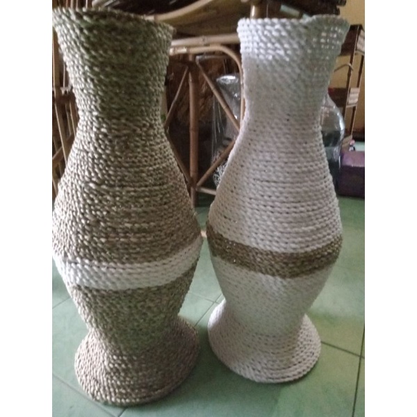 1 pot GUCI SIGRAS ANYAMAN PANDAN rangka besi