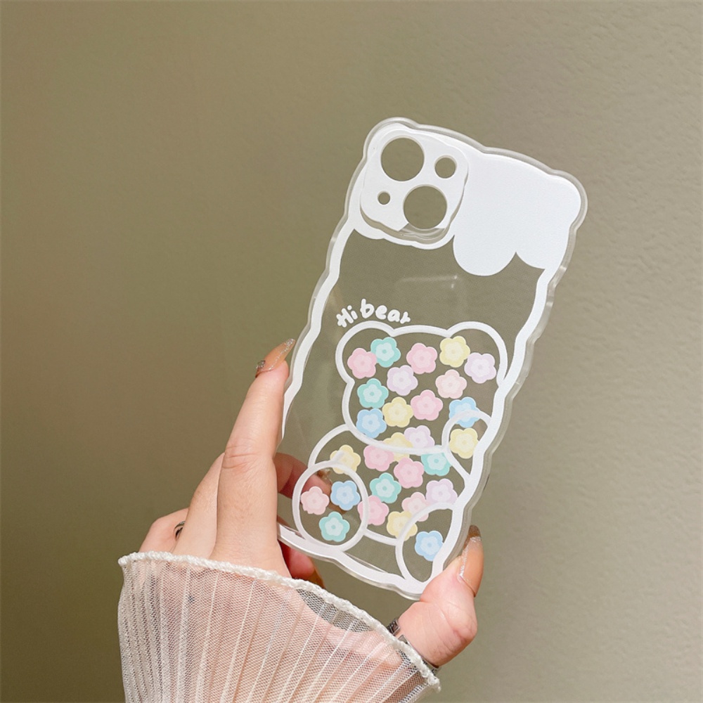 Casing Frame Bening Bergelombang Realme 10 C55 C35 C33 C31 C30 Realme C21Y 5 6i 5s 5i 7i C15 C11 C12 C25 C25Y C11 2021 C20 C3 C1 C17 A1K Fashion Butterfly Cute Bear Soft TPU Phone Cover BY