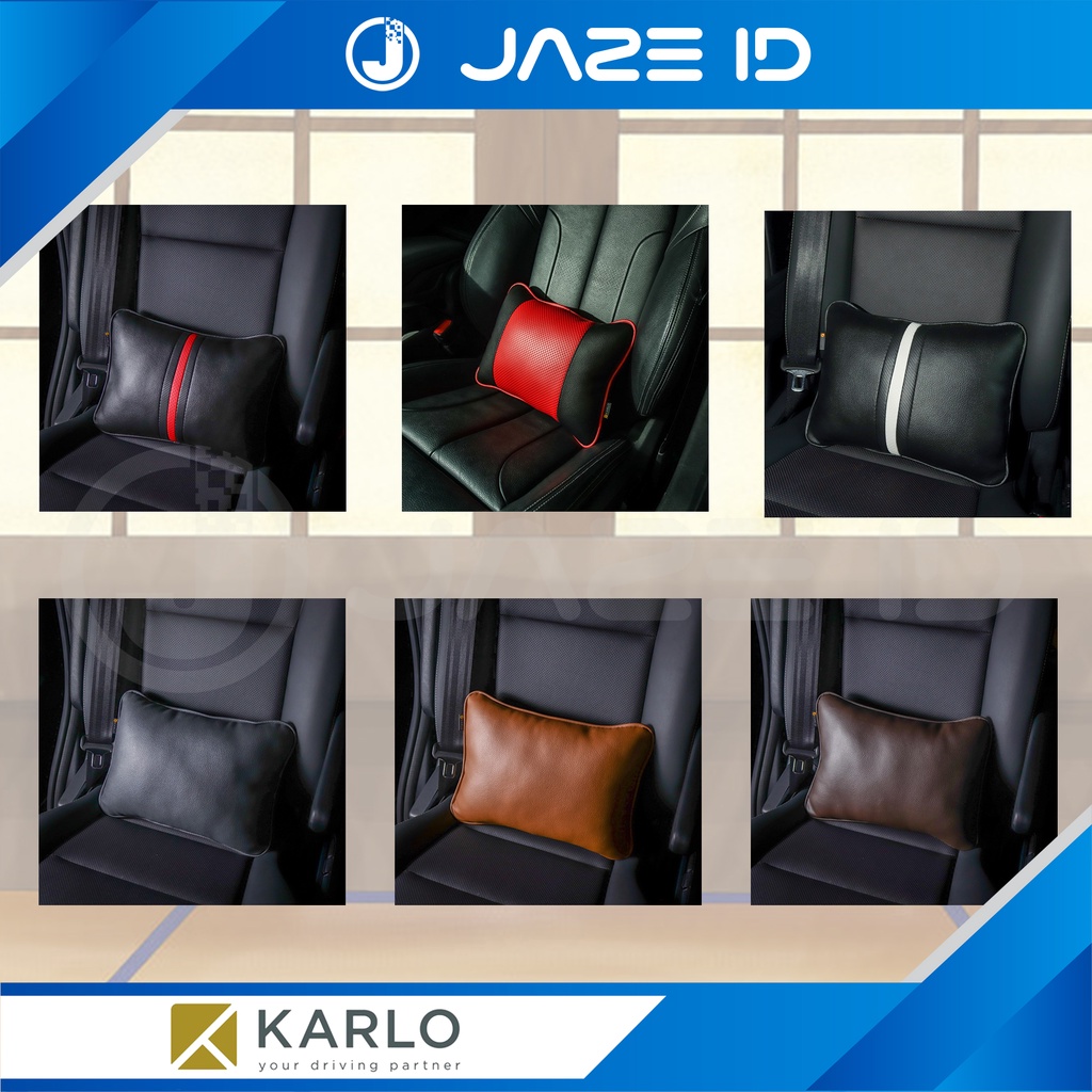 Karlo Bantal Pinggang Duduk Pemium Mobil Dot Red Bintik Merah Hitam